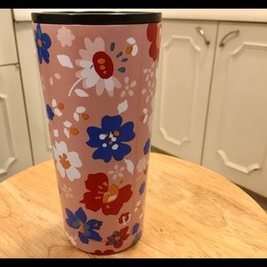 Pink Floral Double Wall Metal Tumbler
